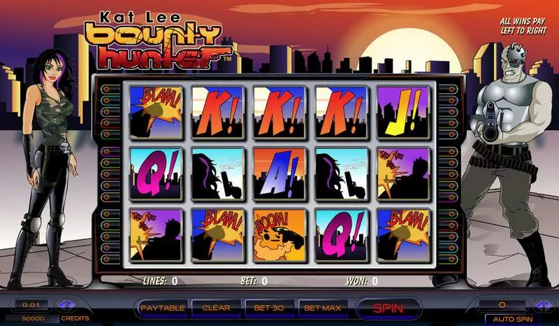 Kat Lee Bounty Hunter Fun Slot Game made by Amaya with 5 Reel and 30 Line