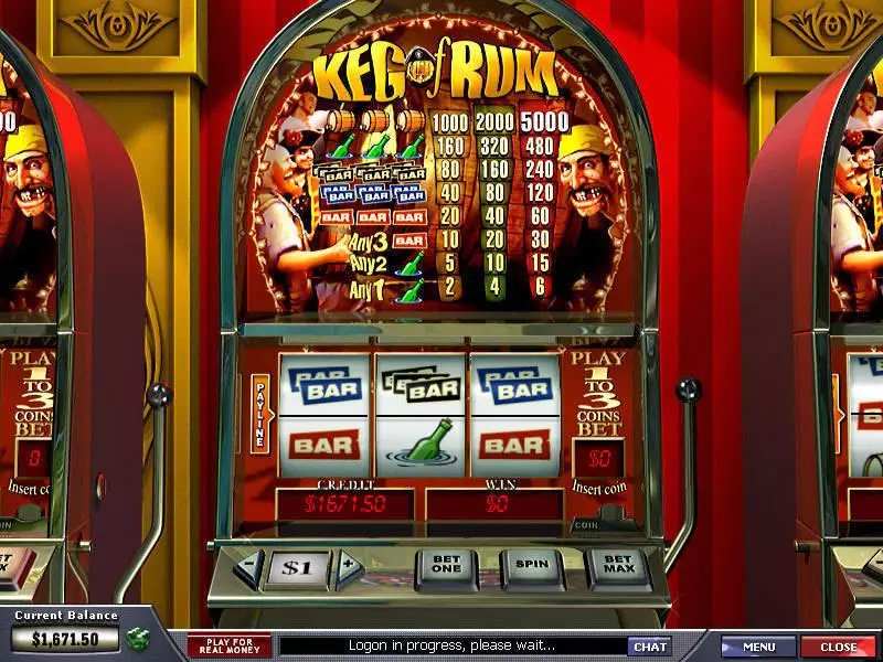 Keg of Rum Fun Slot Game made by PlayTech with 3 Reel and 1 Line