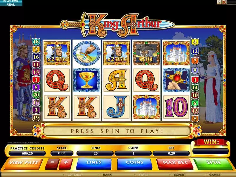 King Arthur Fun Slot Game made by Microgaming with 5 Reel and 20 Line