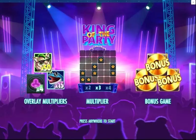 King of the Party Fun Slot Game made by Thunderkick with 6 Reel 