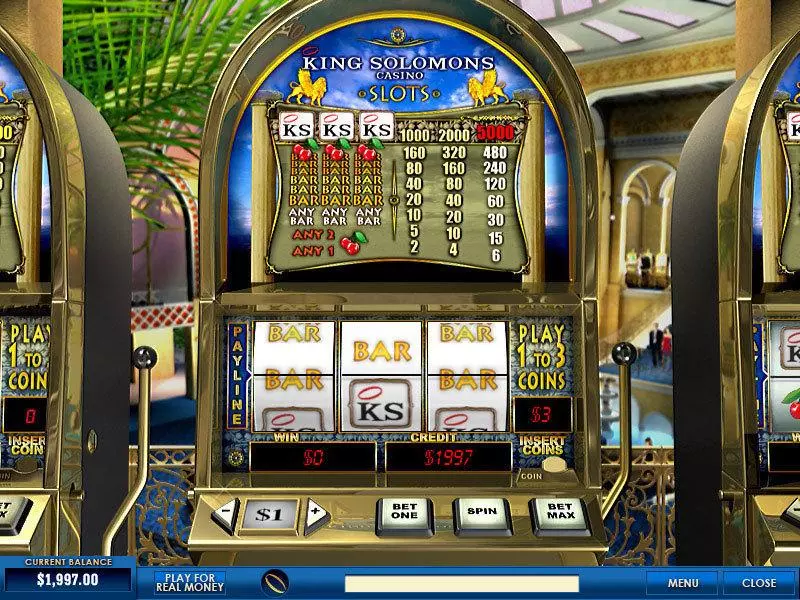 King Solomons Fun Slot Game made by PlayTech with 3 Reel and 1 Line