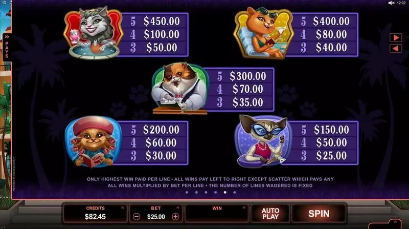 Kitty Cabana Fun Slot Game made by Microgaming with 5 Reel and 25 Line