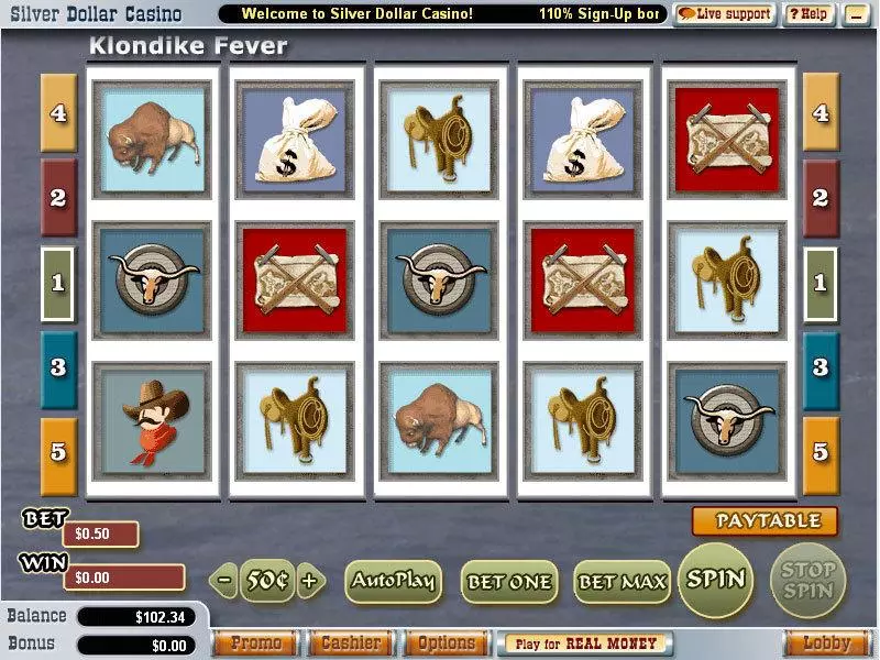 Klondike Fever Fun Slot Game made by Vegas Technology with 5 Reel and 5 Line