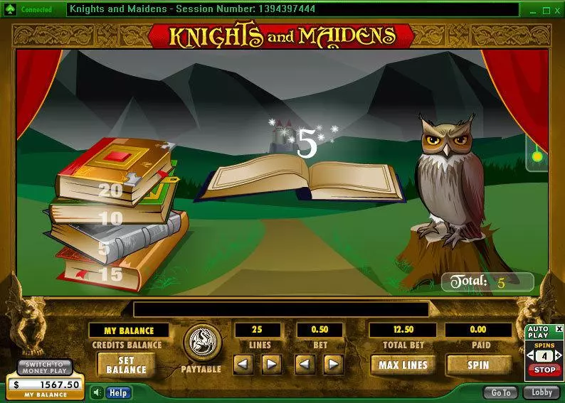 Knights and Maidens Fun Slot Game made by 888 with 5 Reel and 25 Line