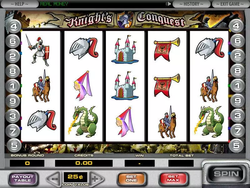 Knight's Conquest Fun Slot Game made by DGS with 5 Reel and 9 Line