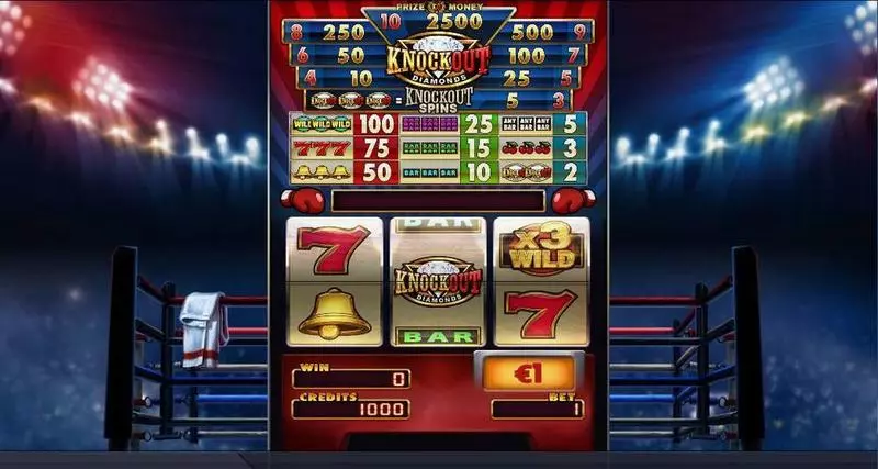 Knockout Diamonds Fun Slot Game made by Elk Studios with 3 Reel and 1 Line