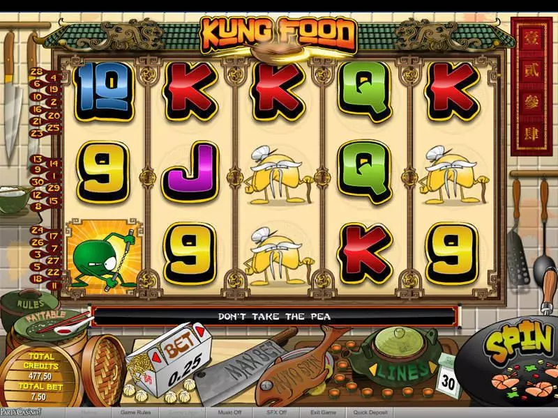Kung Food Fun Slot Game made by bwin.party with 5 Reel and 30 Line