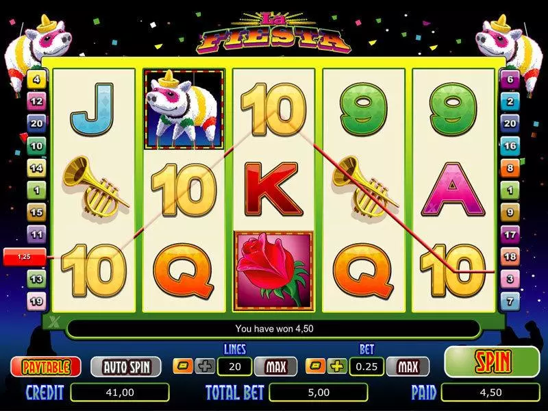 La Fiesta Fun Slot Game made by bwin.party with 5 Reel and 20 Line