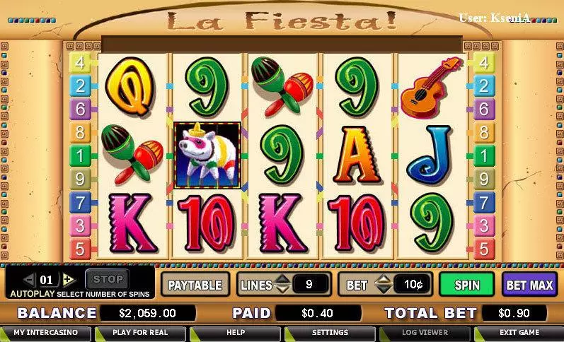 La Fiesta Fun Slot Game made by CryptoLogic with 5 Reel and 9 Line
