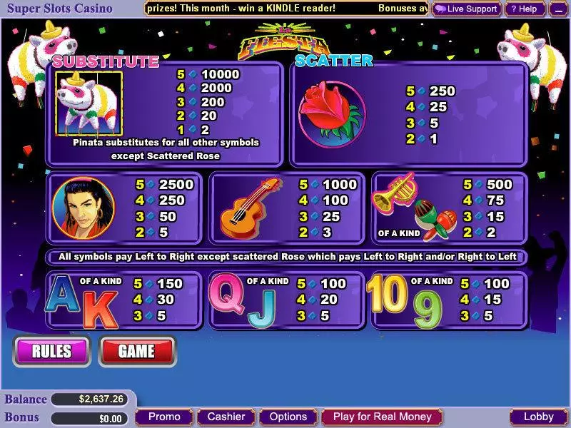 La Fiesta Fun Slot Game made by WGS Technology with 5 Reel and 25 Line