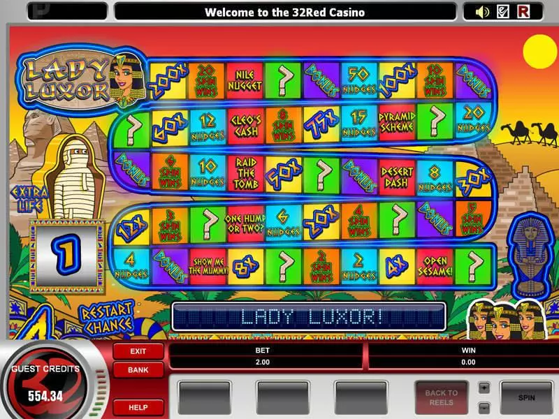 Lady Luxor Fun Slot Game made by Microgaming with 3 Reel and 1 Line