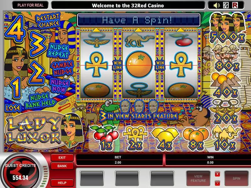 Lady Luxor Fun Slot Game made by Microgaming with 3 Reel and 1 Line