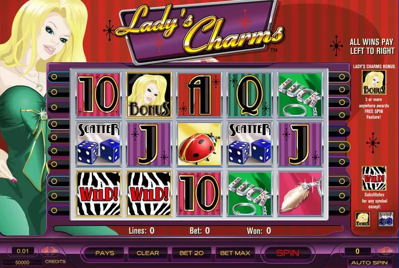 Lady's Charms Fun Slot Game made by Amaya with 5 Reel and 20 Line