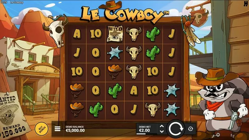 Le Cowboy Fun Slot Game made by Hacksaw Gaming with 6 Reel 