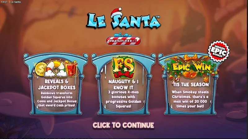 Le Santa Fun Slot Game made by Hacksaw Gaming with 6 Reel 