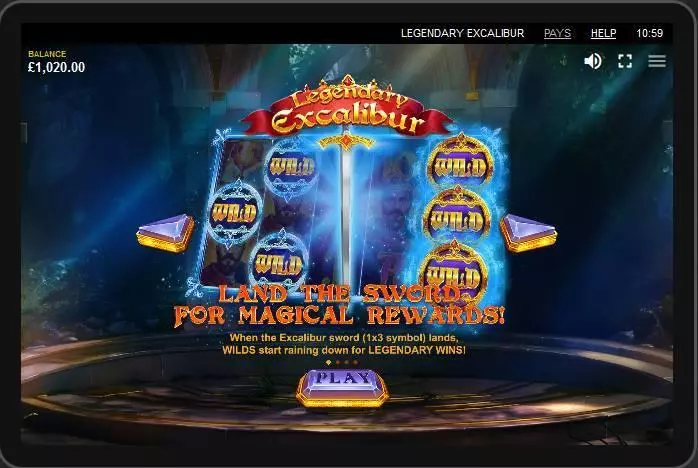 Legendary Excalibur Fun Slot Game made by Red Tiger Gaming with 5 Reel and 10 Line