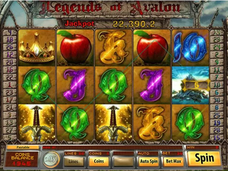 Legends of Avalon Fun Slot Game made by Saucify with 5 Reel and 30 Line