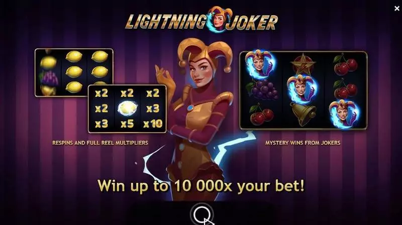 Lightning Joker Fun Slot Game made by Yggdrasil with 3 Reel 