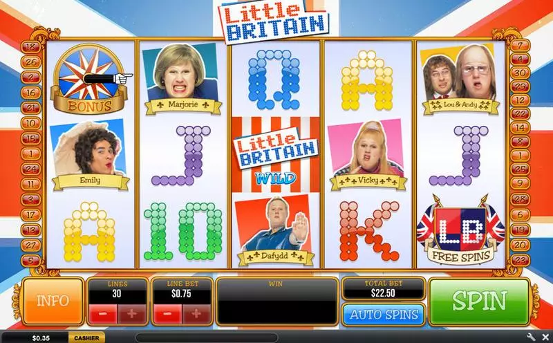 Little Britain Fun Slot Game made by PlayTech with 5 Reel and 30 Line
