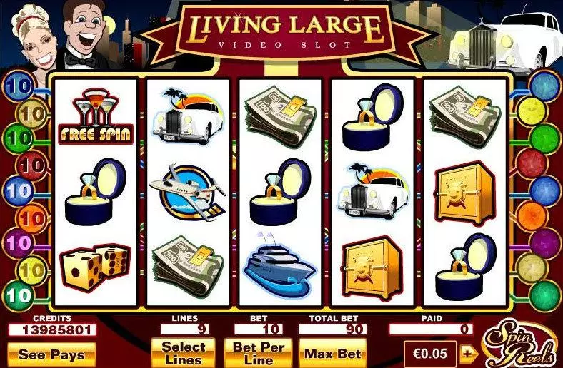 Living Large Fun Slot Game made by Parlay with 5 Reel and 9 Line