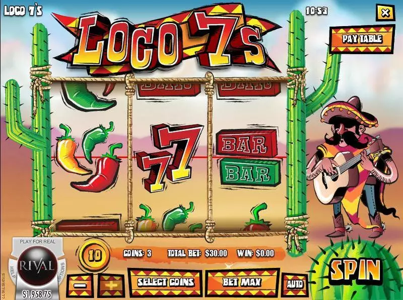 Loco 7s Fun Slot Game made by Rival with 3 Reel and 1 Line