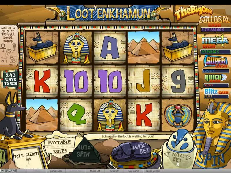 Loot'EnKhamun Fun Slot Game made by bwin.party with 5 Reel and 243 Line
