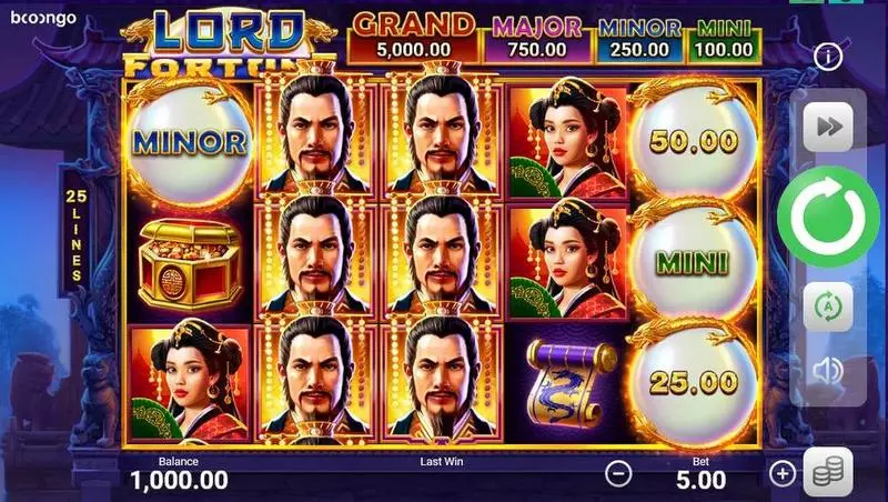 Lord Fortune Fun Slot Game made by Booongo with 5 Reel and 25 Line