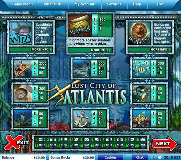 Lost City of Atlantis Fun Slot Game made by Leap Frog with 5 Reel and 20 Line