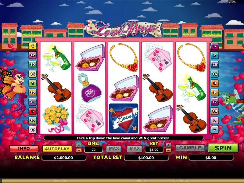 Love Bugs Fun Slot Game made by Microgaming with 5 Reel and 20 Line