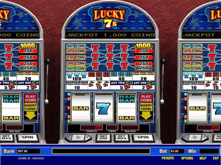 Lucky 7's 5 Line Fun Slot Game made by Parlay with 3 Reel and 5 Line