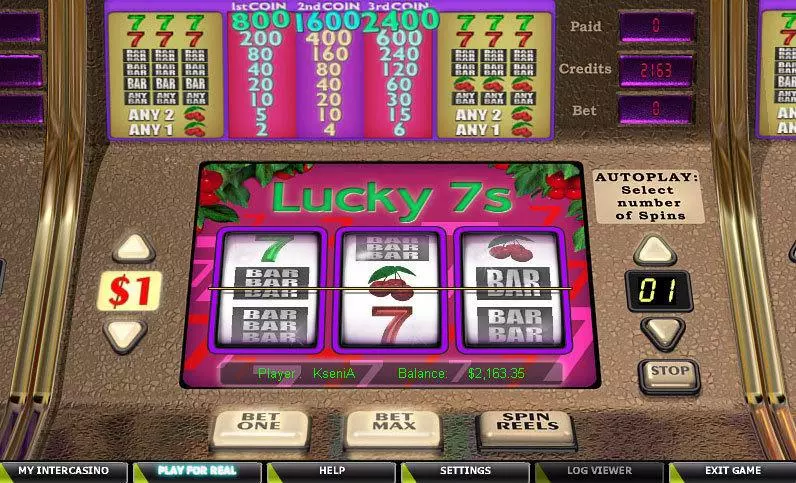 Lucky 7s Fun Slot Game made by CryptoLogic with 3 Reel and 1 Line