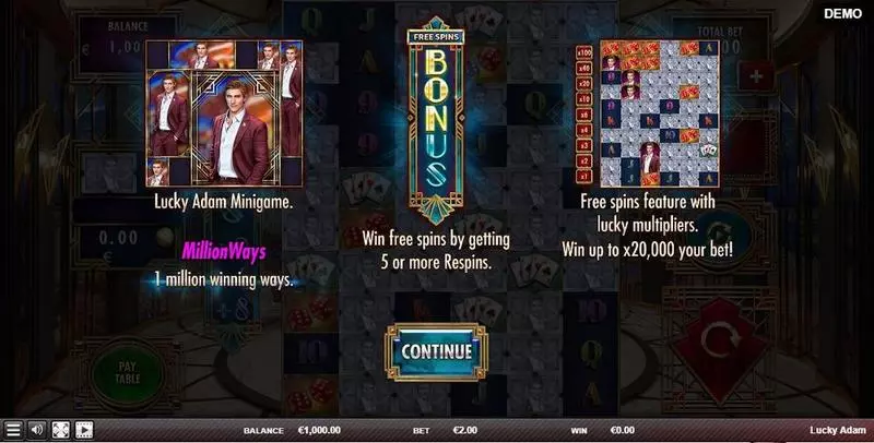Lucky Adam Fun Slot Game made by Red Rake Gaming with 6 Reel and 1000000 Way