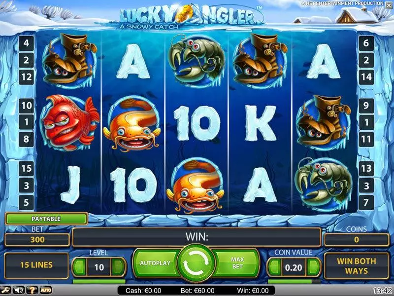 Lucky Angler Fun Slot Game made by NetEnt with 5 Reel and 15 Line
