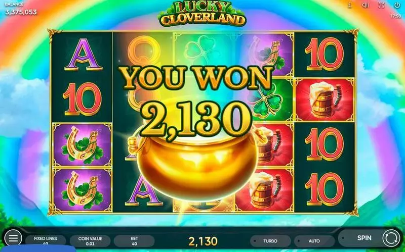 Lucky Cloverland Fun Slot Game made by Endorphina with 5 Reel and 40 Line
