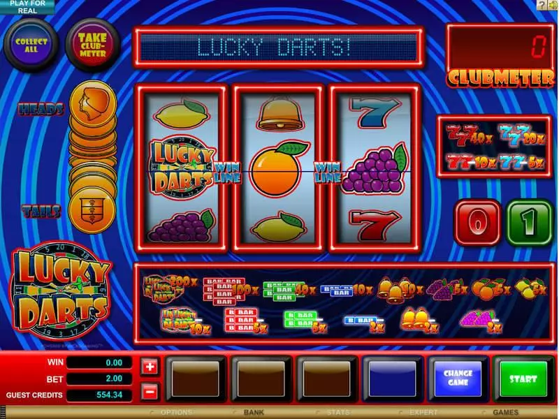 Lucky Darts Fun Slot Game made by Microgaming with 3 Reel and 1 Line