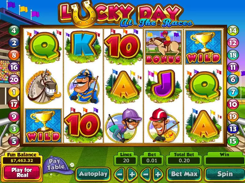 Lucky Day at the Races Fun Slot Game made by Topgame with 5 Reel and 20 Line