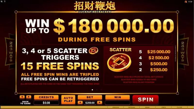 Lucky Firecracker Fun Slot Game made by Microgaming with 5 Reel and 243 Line