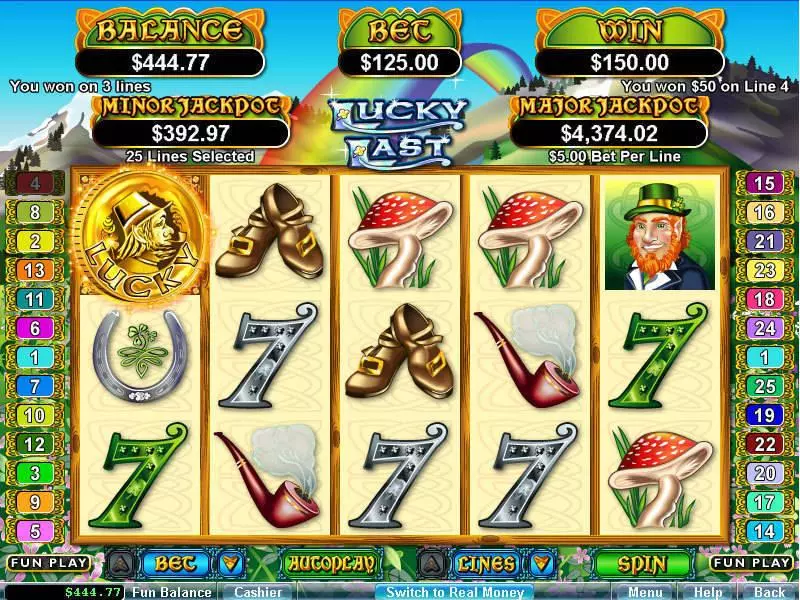 Lucky Last Fun Slot Game made by RTG with 5 Reel and 25 Line