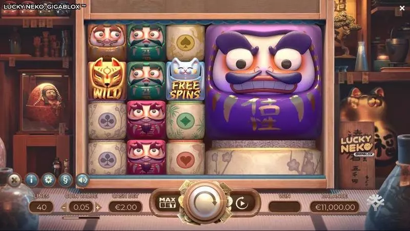 Lucky Neko - GIGABLOX Fun Slot Game made by Yggdrasil with 5 Reel and 40 Line