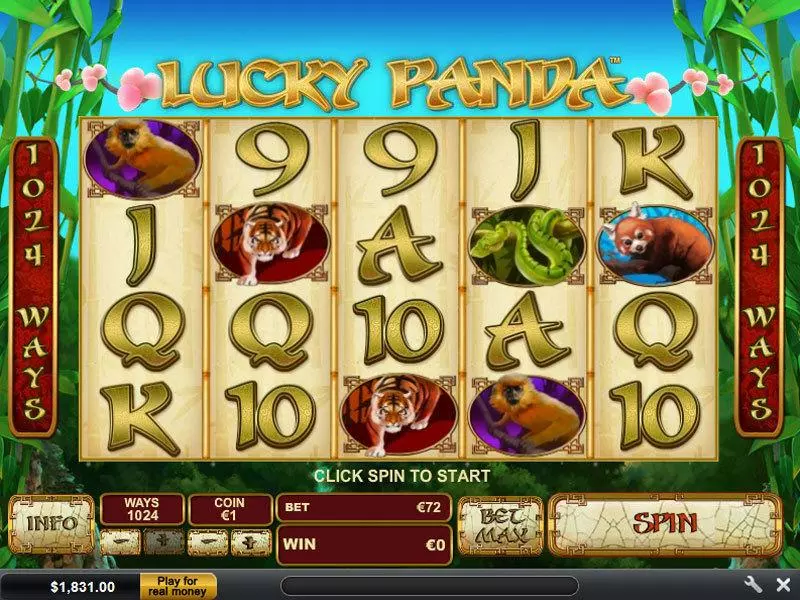 Lucky Panda Fun Slot Game made by PlayTech with 5 Reel and 1024 Way