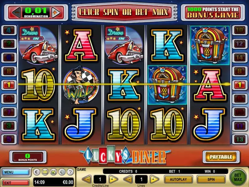 Lucky's Diner Fun Slot Game made by GTECH with 5 Reel and 15 Line
