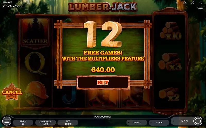 Lumber Jack Fun Slot Game made by Endorphina with 5 Reel and 10 Line