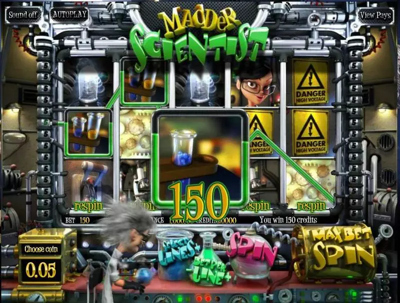 Madder Scientist Fun Slot Game made by BetSoft with 5 Reel and 30 Line
