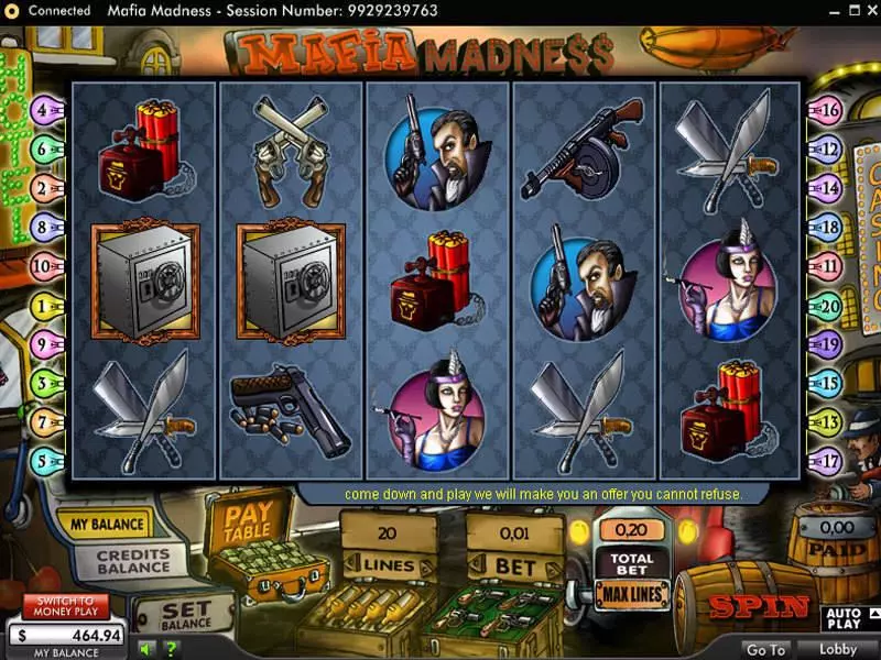 Mafia Madness Fun Slot Game made by 888 with 5 Reel and 20 Line