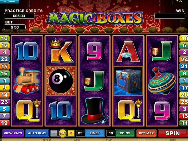Magic Boxes Fun Slot Game made by Microgaming with 5 Reel and 25 Line