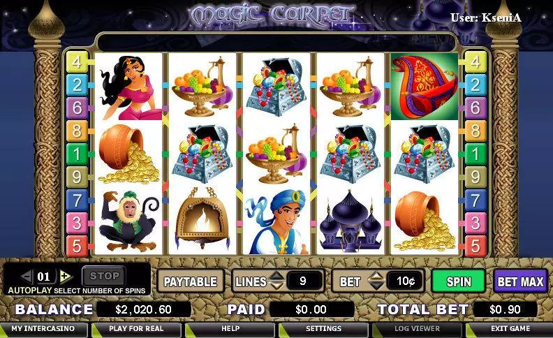 Magic Carpet Fun Slot Game made by CryptoLogic with 5 Reel and 9 Line