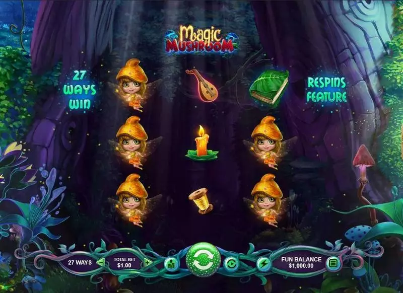 Magic Mashroom Fun Slot Game made by RTG with 3 Reel and 27 Line