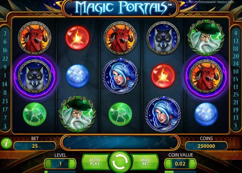 Magic Portals Fun Slot Game made by NetEnt with 5 Reel and 25 Line