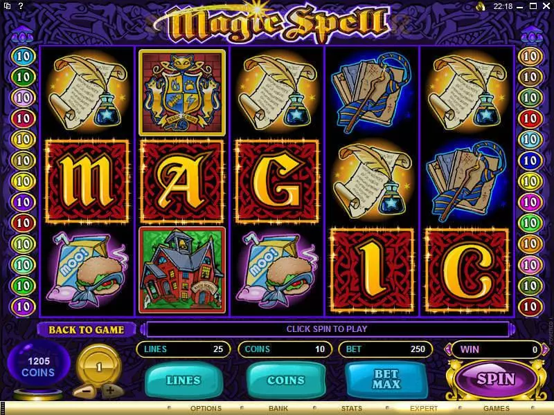Magic Spell Fun Slot Game made by Microgaming with 5 Reel and 25 Line
