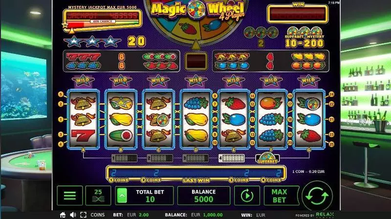 Magic Wheel 4 Player Fun Slot Game made by StakeLogic with 3 Reel and 25 Line